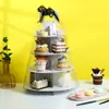 Bolsa de Té de la Tarde Soporte para Postres Pastel Bocadillo Mesa de Descanso para el Té de Múltiples Niveles Boda Francesa Pastelería Pequeña Soporte de Exhibición para Hornear