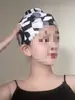 Gorro de natación para mujer adulto, color liso, natación, lindo, para circunferencia de cabeza grande, negro, para hombre y mujer, tela para adulto