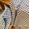 Tejido de algodón 100% teñido en hilo, tejido a cuadros de algodón puro teñido en hilo de color contrastante vintage, tejido para ropa infantil, bolsos y artículos para mascotas