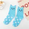 Meias 3D de gato para comércio exterior transfronteiriço, meias fofas de cano médio para mulheres, estilo japonês outono e inverno, meias de gatinho peculiares para mulheres, atacado do fabricante