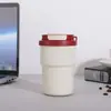 Taza Térmica de Café de Color Sólido para Mujer Alta Apariencia 2026 Nuevo Acero Inoxidable con Popote Taza para Conservar el Frío Portátil Doble Bebida Taza de Café