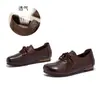 Zapatos de moda de cuero de vaca de capa superior, nuevos zapatos Mary Jane versátiles vintage de otoño 2026, zapatos planos casuales de cuero para mujer
