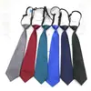Corbata Uniforme Azul Oscuro Negro Rojo Vino para Mujer Estudiante DK Estilo Coreano Retro Estilo Hong Kong Color Sólido Tendón de Goma Gratis