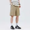 Ropa de Hombre Shanggu Verano Delgado Secado Rápido Pantalones Rectos de Trabajo Casuales Shorts Retro Americano Holgados