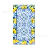 Bp039 Platos de Papel de Porcelana Azul Limón y Blanco para Fiestas Navideñas, Juego para 8 Personas, Decoración Estilo Chino, Papel Desechable