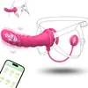 App Doble Cabeza Doble Vibración Huevo Vestible Les Lesbianas Productos para Adultos Diversión Lesbiana Huevo Vibrador Tapón Anal Pene