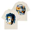 Camiseta de manga corta con estampado XXX TENTACION de hip-hop retro transfronterizo estadounidense, de algodón pesado lavado y cuello pequeño.