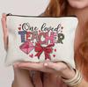 Bolsa cosmética con estampado en inglés para el Día del Maestro Transfronterizo, para guardar a mano, perezosa, portátil, bolsa de viaje, neceser