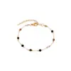 Tobillera de Acero de Titanio Empalmado con Piedras Naturales Coloridas Mixtas y Combinadas de Gama Alta para Mujer, Lujo Ligero, Nueva Moda y Exquisita Tobillera Que No Se Desvanece