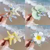 Presilha de Cabelo Infantil Flor Estrela do Mar Tema Oceano para Meninas, Grampo Pinça para Franja Lateral com Atmosfera de Fada Costeira para Fotos
