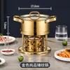 Mini Olla Caliente Individual de Acero Inoxidable 304 de Gama Alta Comercial con Estufa Ecológica de Alcohol y Aceite para Uso Doméstico, Una Olla por Persona para Autoservicio