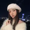 Boina Rayada Retro Japonesa para Mujer Otoño e Invierno Gorro de Punto Cálido Moda Versátil Gorro de Artista