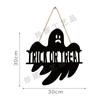 Decoración de Etiqueta de Halloween No Tejido Madera Colgante de Puerta de Halloween Negro Boo Logotipo de Pared Suministros para Fiesta de Vacaciones