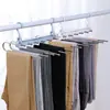 Perchero plegable para pantalones, colgador de pantalones multicapa multifuncional, pinza mágica para pantalones sin marcas para uso doméstico, herramienta mágica de almacenamiento para armario, colgador de pantalones