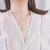 Collar de cola de pez de perla de agua dulce para el Día de San Valentín moda coreana plata S925 colgante de cola de pez versátil accesorios de soporte vacío para bricolaje