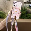Adecuado para funda de teléfono móvil Oppo, Textura diagonal juvenil y moderna, Lanyard de dibujos animados para colgar en el cuello, Carcasa blanda a prueba de polvo, Silicona, Digital