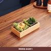 Prato Quadriculado Estilo Japonês Jiugongge para Fondue com Prato de Servir Mesa de Churrascaria Utensílios de Mesa Bambu para Molho Frutas Dim Sum