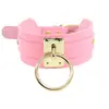 Gargantilla de Anillo Punk Harajuku de Cuero PU Ecológico Cadena para el Cuello Estilo Callejero Noche Salvaje Collar con Forma de O