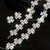 Pendientes de Flor de Cristal Franceses Exquisitos Aguja de Plata Lujo Ligero Pendientes de Botón de Gama Alta Pendientes de Moda con Temperamento y Sentido del Diseño Nicho