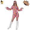 Disfraces de Carnaval para Mujer Adulta Hippie Rock Party Disfraces de Personaje Hippie de los Años 60 para Mujer Grande
