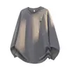 Camiseta Sencilla de Color Sólido de Manga Larga para Hombre ACU Hombres 2026 Otoño/Invierno Nuevas Llegadas Decoración de Cremallera Top Base Holgado Hombres