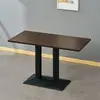 Conjunto de Mesa e Cadeiras Comercial para Lanchonetes, Restaurantes e Lojas de Chá com Leite, com uma Mesa Pequena Redonda ou Quadrada Feita de Ardósia