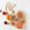 Sacola de Rede de Algodão para Compras Sacola de Algodão Portátil Sacola de Rede de Algodão Sacola de Rede para Frutas e Vegetais de Supermercado Sacola de Compras Agora