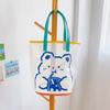 Bolso de mano artístico azul de dibujos animados lindo oso corazón de niña PVC transparente bolsa de playa estilo ins portátil gran capacidad bolso de hombro