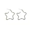 Pendientes de Estrella Calados Plateados Exagerados y Elegantes Estilo Europeo y Americano para Mujer, Pendientes de Estrella de Cinco Puntas de Lujo Ligero de Alta Gama