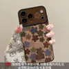 Capa floral retrô com cordão adequada para Apple 17pm, iPhone 15 silicone macio, 16 fosco, 14 janela grande