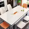 Jogo americano lavável à prova de óleo à prova d'água anti-queimadura isolante térmico protetor de mesa de vidro macio pvc tapete retangular para mesa de centro