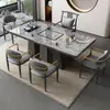 Mesa de Centro y Juego de Sillas de Piedra Sinterizada Modernos para Balcón de Casa Mesa de Café Sala de Estar Moderna Oficina Mesa de Té Gongfu Juego Completo Integrado