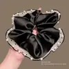 Novo modelo 2026 scrunchie de cetim preto para mulheres, elástico de cabelo de alta qualidade, elástico elegante para rabo de cavalo baixo, acessório de cabelo estilo casual