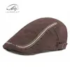Boina de Algodón para Hombre Primavera y Verano Estilo Coreano Gorra de Moda Gorra Delantera de Personalidad Retro Británica para Mujer Juventud