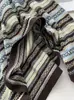 Suéter Base de Lana Merino de Punto Jacquard Bloque de Color Estilo Étnico Cuello Redondo para Mujer, Suéter Delgado de Manga Larga para Primavera y Otoño para Vestir en Capas