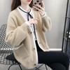 Cardigã de Tricô Versátil Feminino para Primavera e Outono, Suéter Macio e Quente Color-Blocking, Estilo Casual Japonês e Coreano para Atacado