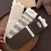 Meias Femininas Songmu Série Marrom Florais Vintage Meia-Perna, Meias Largas Estilo Coreano Ins, Meias Japonesas Doces de Renda Sem Costura