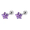 Aretes de corazón de circonita de acero inoxidable con aguja fina de 0.8 mm, aretes aptos para dormir, joyería para perforaciones de oreja en forma de estrella