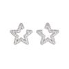 Pendientes de estrella de cinco puntas con diamantes superbrillantes para mujer, diseño de nicho de lujo ligero, pendientes elegantes de alta gama que combinan con todo, joyería para las orejas
