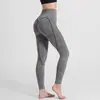 Calça de Yoga Sem Costura Feminina Cor de Pêssego Coração Esportiva Secagem Rápida Levanta Bumbum Apertada Treino Fitness Roupa Externa Calça Cropped