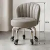 Banqueta Giratória Doméstica com Encosto, Banqueta Pequena com Rodas, Banqueta Baixa, Banqueta Redonda, Banqueta de Preenchimento de Costura, Banqueta Móvel, Banqueta de Aprendizagem Infantil