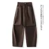 Nova moda outonal, calças cargo casuais de três dimensões em várias cores, tecido confortável, calças esportivas de perna larga femininas