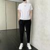 Traje Deportivo de Talla Grande para Hombre Traje de Verano para Hombre Seda de Hielo Transpirable Elástico Pantalón de Manga Corta 2025 Nuevo Conjunto Casual de Dos Piezas