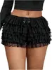 2025 Mejor Falda Corta Anti-Transparente Europea y Americana para Apilar Pasteles Pantalones Cortos Chica Atrevida Sexy Moda Falda de Encaje Pantalones Sexy