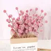Flores Artificiais com 12 Cabeças de Frutos Vermelhos de Azevinho, Fruta da Fortuna, Decoração de Natal, Frutas de Azevinho de Espuma, Decoração de Atmosfera de Ano Novo