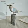Adornos de Pájaros de Madera Maciza Estilo Mediterráneo con Base de Tocón, Decoraciones Creativas para el Hogar, Manualidades de Escritorio, Venta al por Mayor