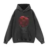 Sudadera extragrande estilo vintage, con acabado desgastado y lavado, para hombres y mujeres, perfecta para parejas, con un diseño moderno streetwear y casual.