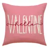 Nova Fronha de Travesseiro Rosa Amor Impressão de Carta Dia dos Namorados Almofada Simples Versátil Almofada de Sofá para Sala de Estar
