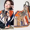 Cachecol de seda quadrado grande Hangzhou Silk Satin 90, cachecol feminino, lenço de cabeça, moda primavera e outono