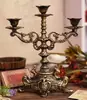 Suporte de Vela Estilo Europeu Artesanato de Ferro Fundido Arte em Ferro Esculpido Suporte de Vela Retrô Decoração de Casa Casamento